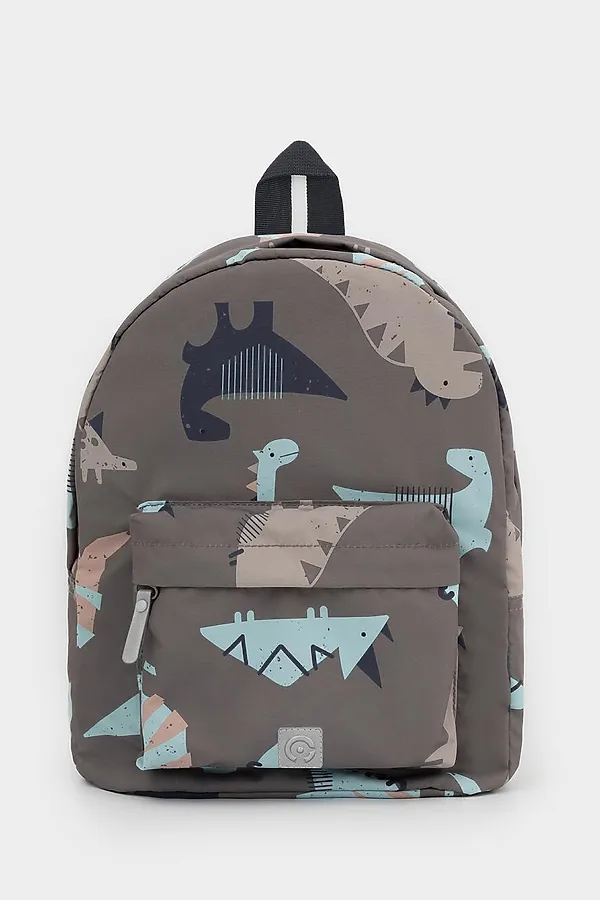 Рюкзак CROCKID, серо-коричневый, динозавры - фото 1