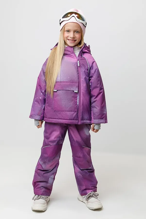 Комплект (Куртка+Брюки) CROCKID, виноградный, спрей - фото 1