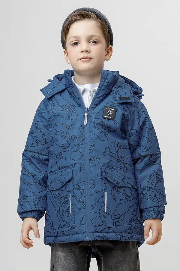 Куртка CROCKID, джинс, динозавры - фото 1