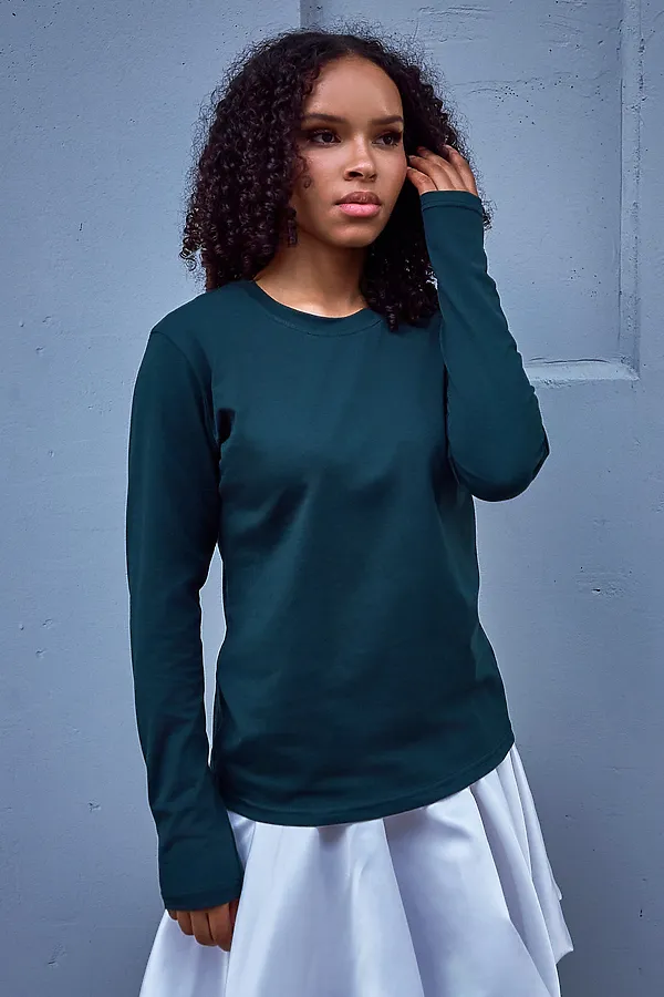 Лонгслив база НАТАЛИ, зеленый - фото 1