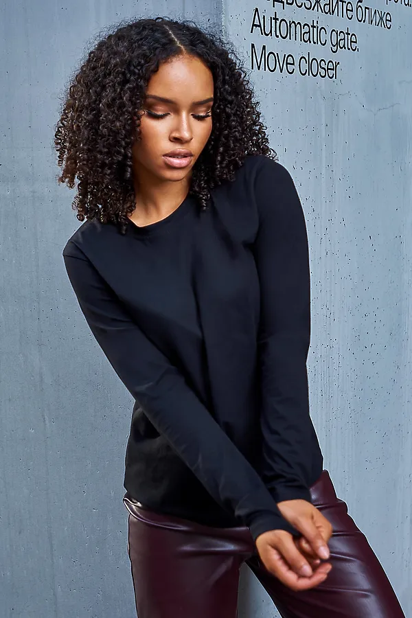 Лонгслив база НАТАЛИ, черный - фото 1