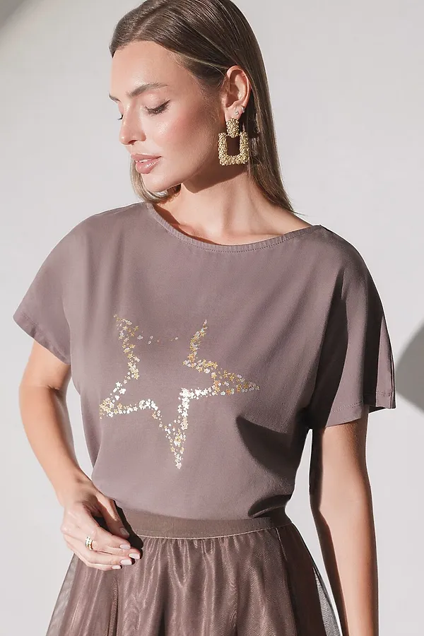 Футболка VILATTE, кофейный_star - фото 1