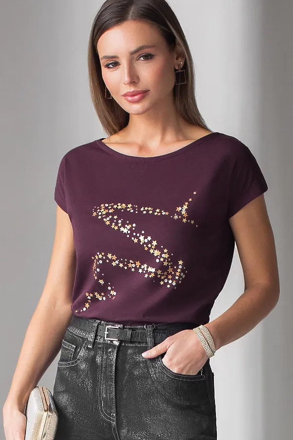 Футболка VILATTE, бургунди_волна - фото 1