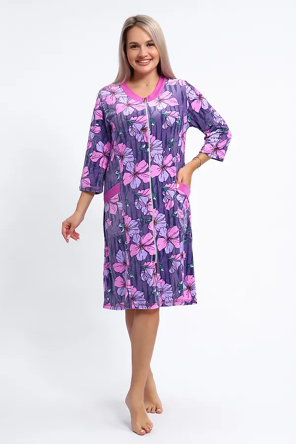 Халат 012 НАТАЛИ, сиреневый - фото 1