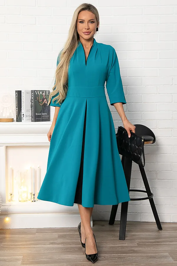 Платье LADY TAIGA, бирюзовое - фото 1