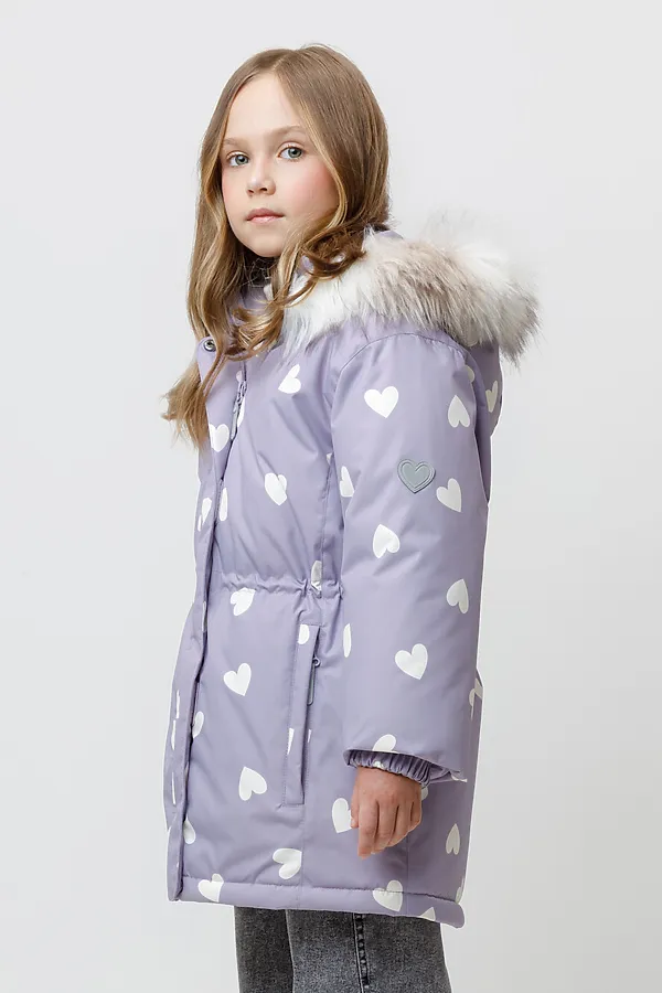 Куртка CROCKID, сиреневый, красивые сердца - фото 1