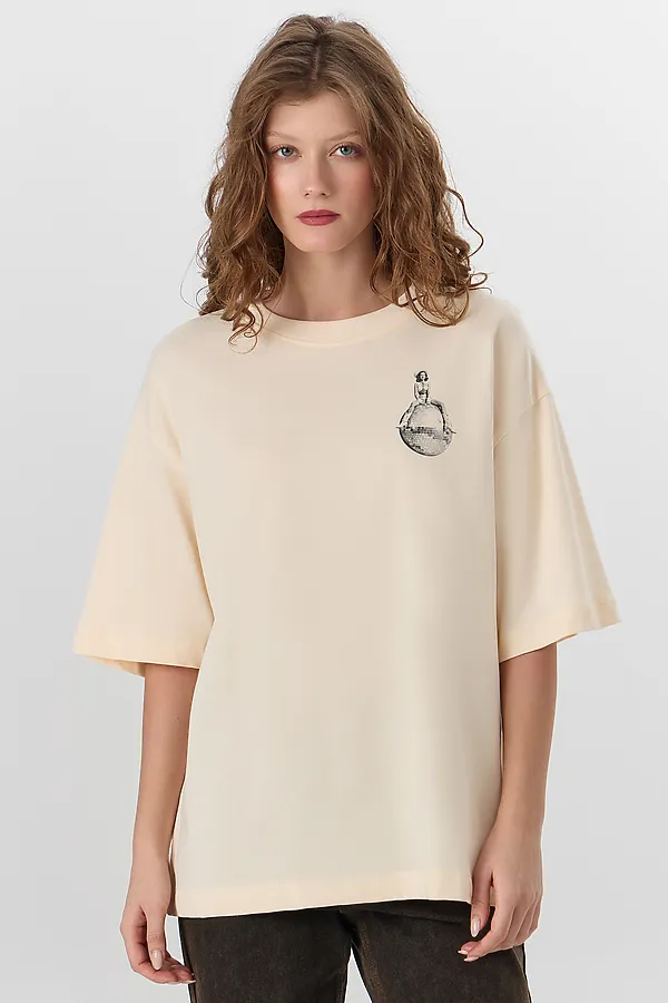 Футболка MARK FORMELLE, сливочное масло +печать1 - фото 1