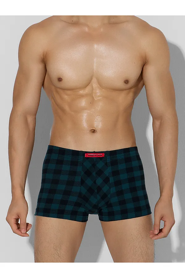 Трусы MARK FORMELLE, черная клетка на зеленом - фото 1