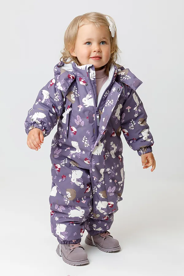 Комбинезон CROCKID, темно-фиолетовый, лесные животные - фото 1