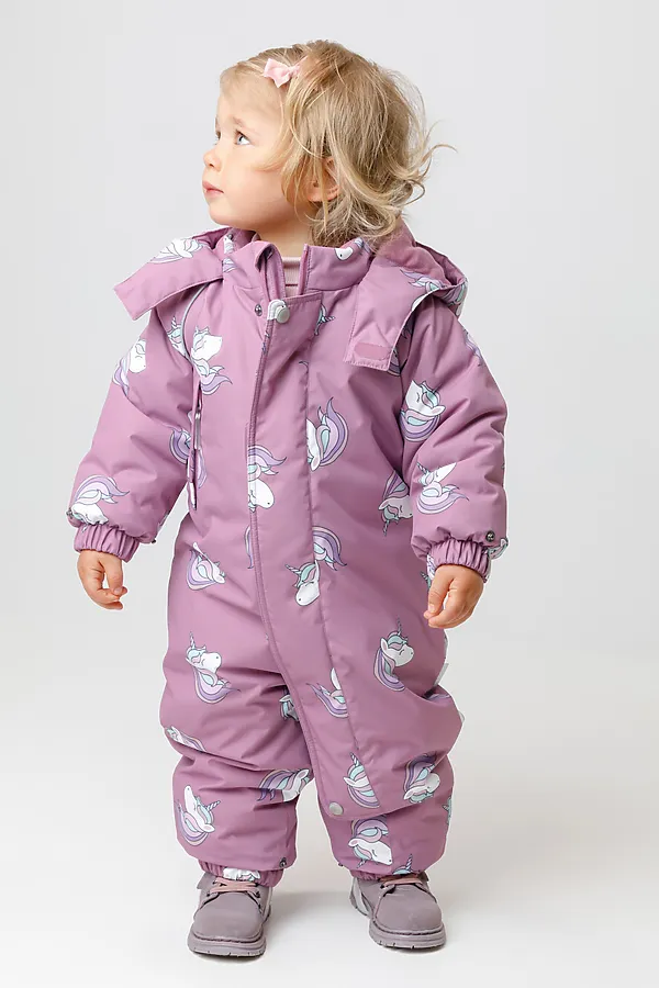 Комбинезон CROCKID, дымчато-розовый, маленькие единороги - фото 1