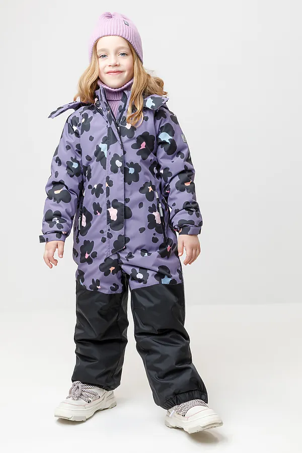 Комбинезон CROCKID, фиолетовый, зимние цветы - фото 1