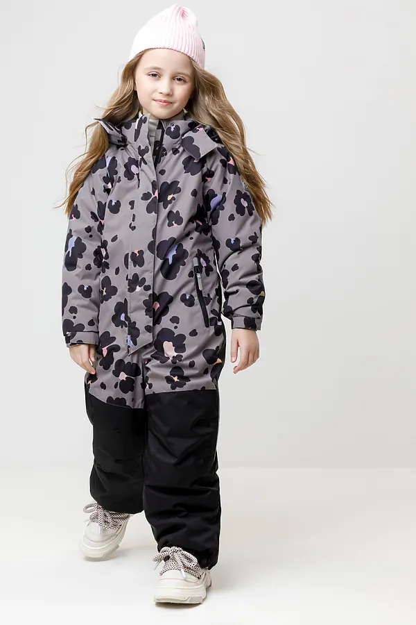 Комбинезон CROCKID, розово-бежевый, цветочный леопард - фото 1