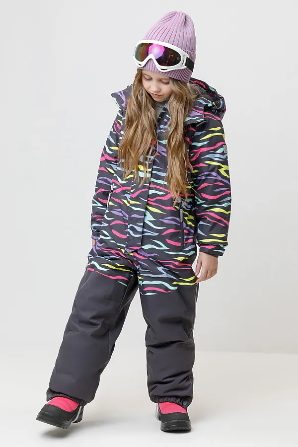 Комбинезон CROCKID, графит, цветная зебра - фото 1