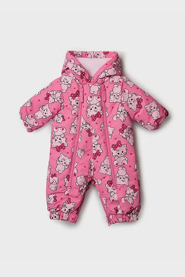 Комбинезон детский текстильный с полиуретановым покрытием для девочек PLAYTODAY, светло-розовый - фото 1