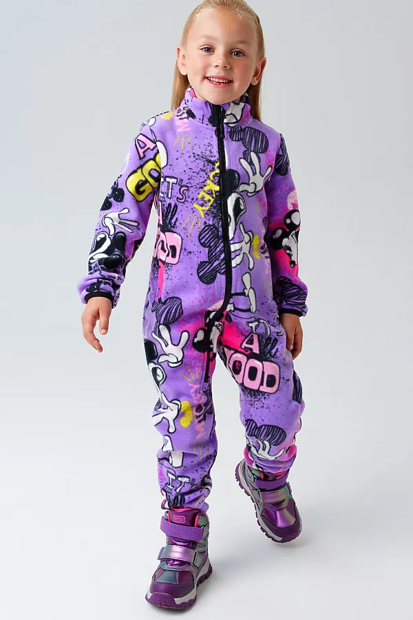 Комбинезон трикотажный для девочек PLAYTODAY, разноцветный - фото 1