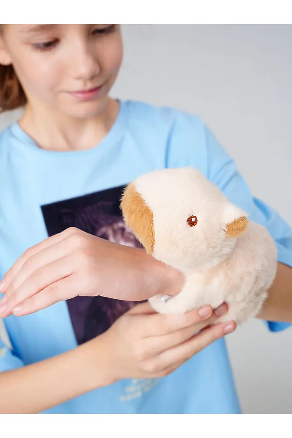 Игрушка-браслет меховой на руку - Панда PLAYTODAY, бежевый - фото 1