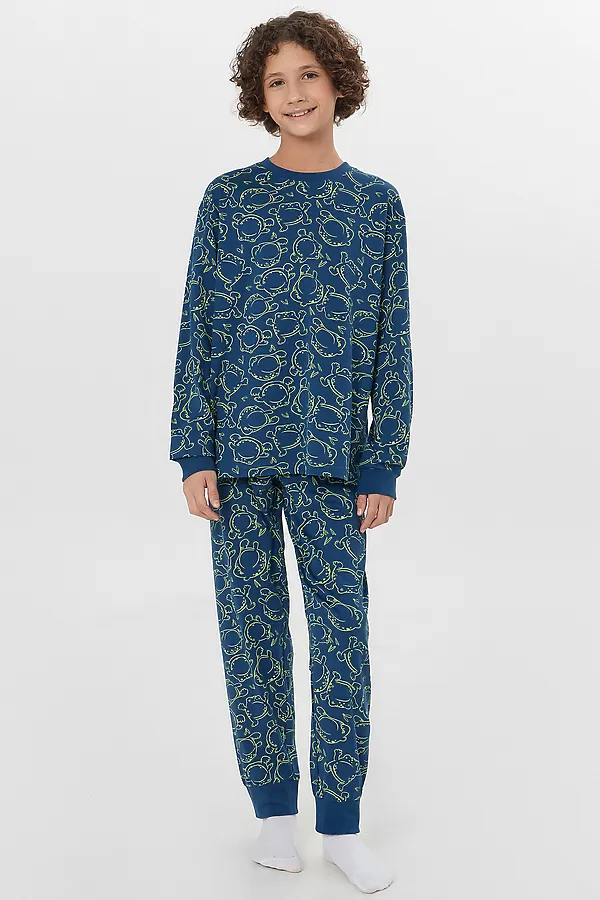 Комплект для мальчиков (лонгслив, брюки) MARK FORMELLE, жабки на полуночном - фото 1