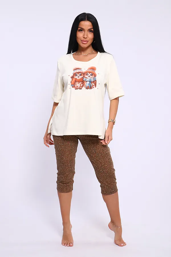 Пижама с бриджами ТК 386 НАТАЛИ, белый - фото 1