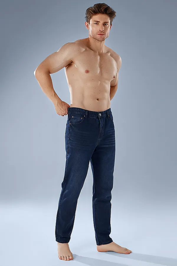 Брюки джинсовые мужские (осенне-зимний ассортимент) MARK FORMELLE, темно -синий - фото 1