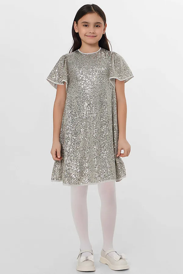 Платье для девочек MARK FORMELLE, серебристые пайетки - фото 1