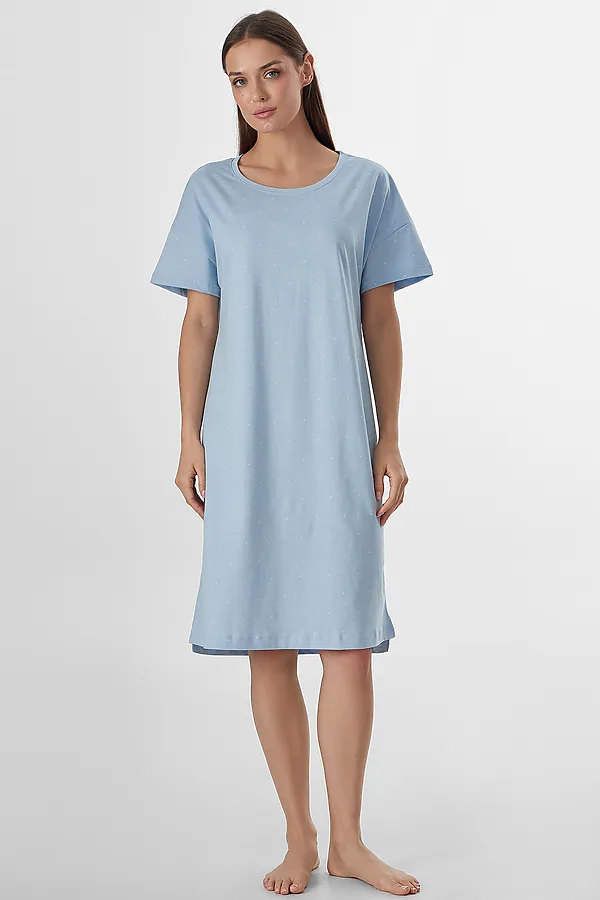 Сорочка ночная женская MARK FORMELLE, горошек на голубом - фото 1