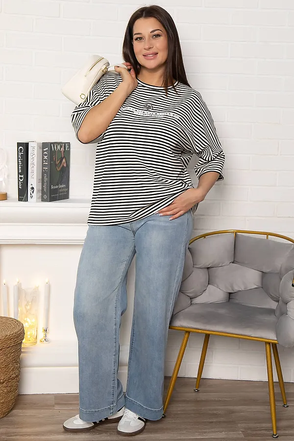 Блуза Монтана LADY TAIGA, черно-белая - фото 1