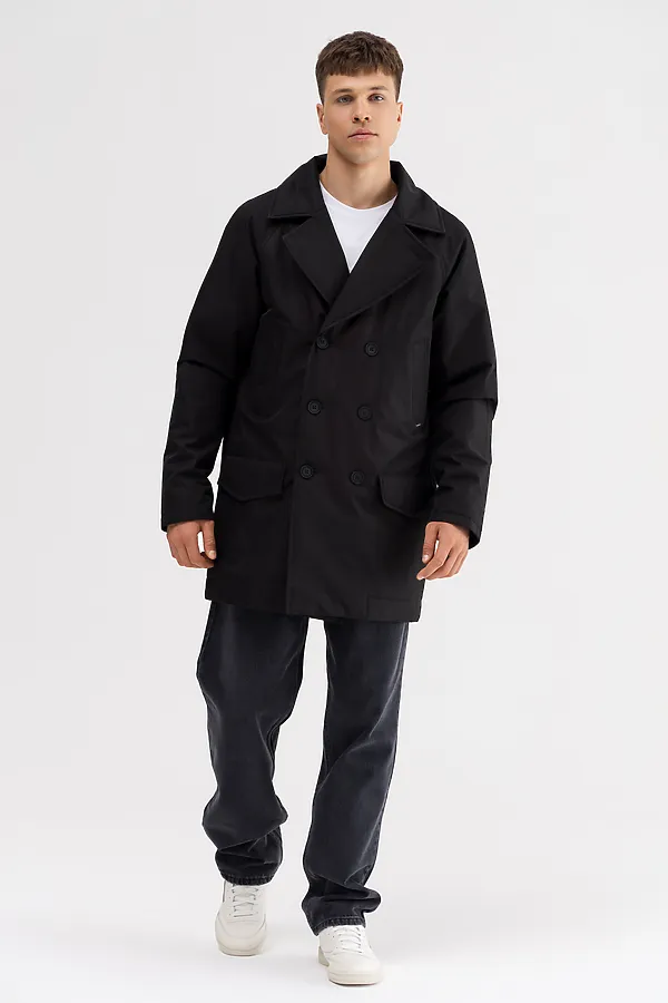 Плащ утепленный мужской HOOPS, черный - фото 1