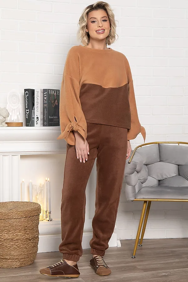 Костюм флисовый Уютный дуэт LADY TAIGA, шоколадный - фото 1