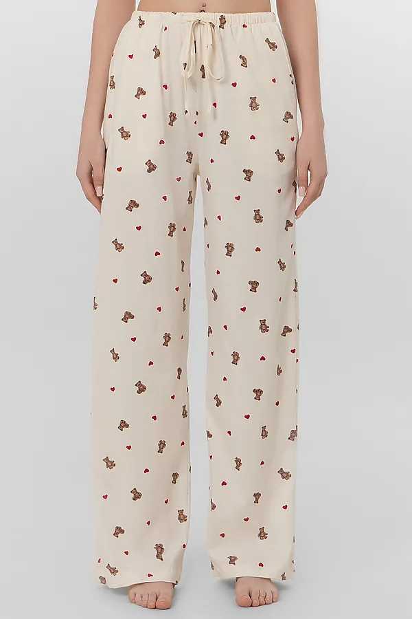 Брюки женские MARK FORMELLE, мишки на молочном - фото 1