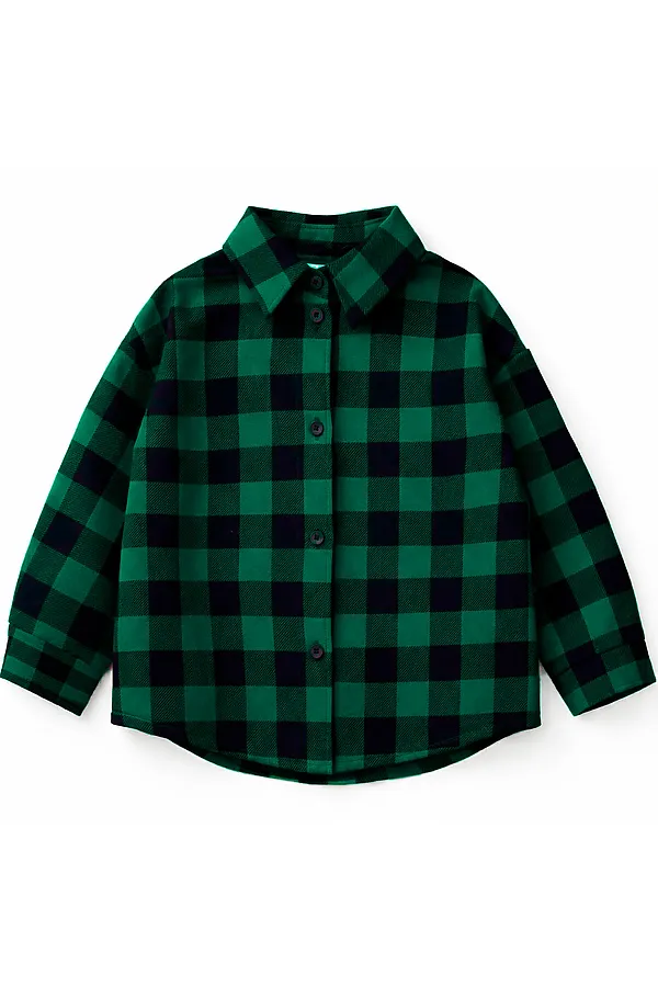 Рубашка футер 2х нитка начес YOULALA, зеленый - фото 1