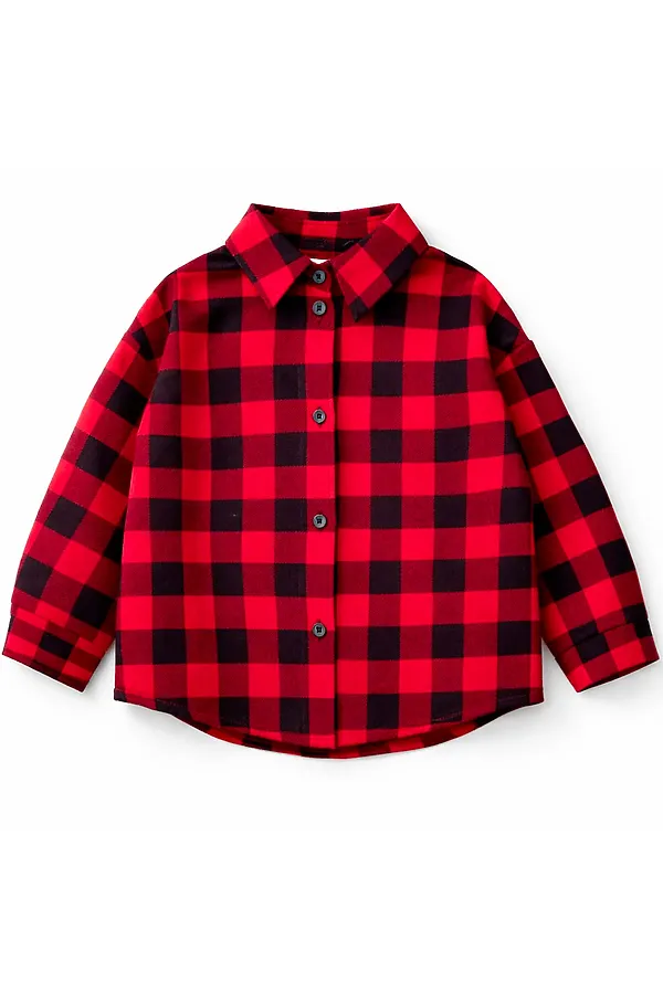 Рубашка футер 2х нитка начес YOULALA, красный - фото 1