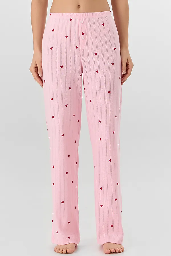 Брюки MARK FORMELLE, сердечки на розовом - фото 1