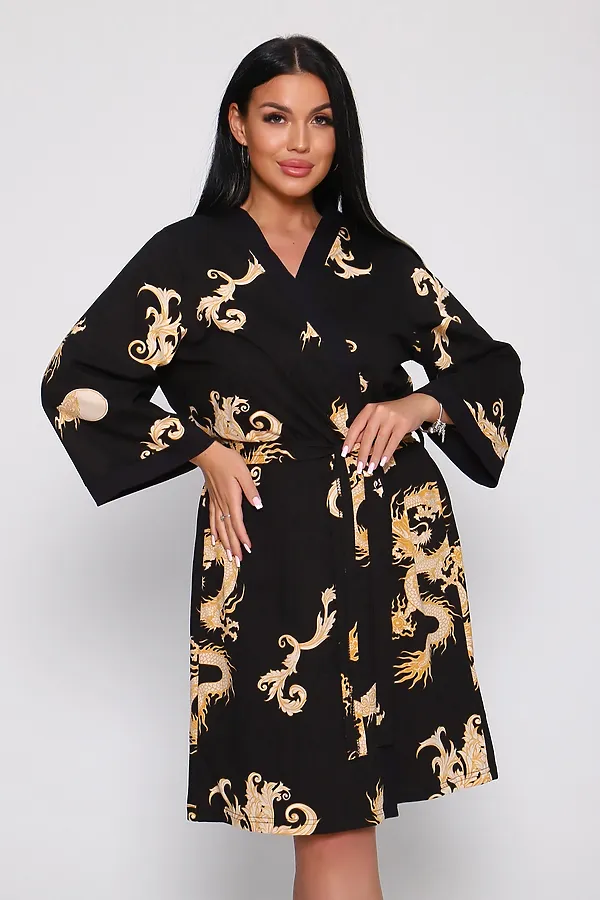 Пеньюар с сорочкой Драконы 729 НАТАЛИ, черный - фото 1