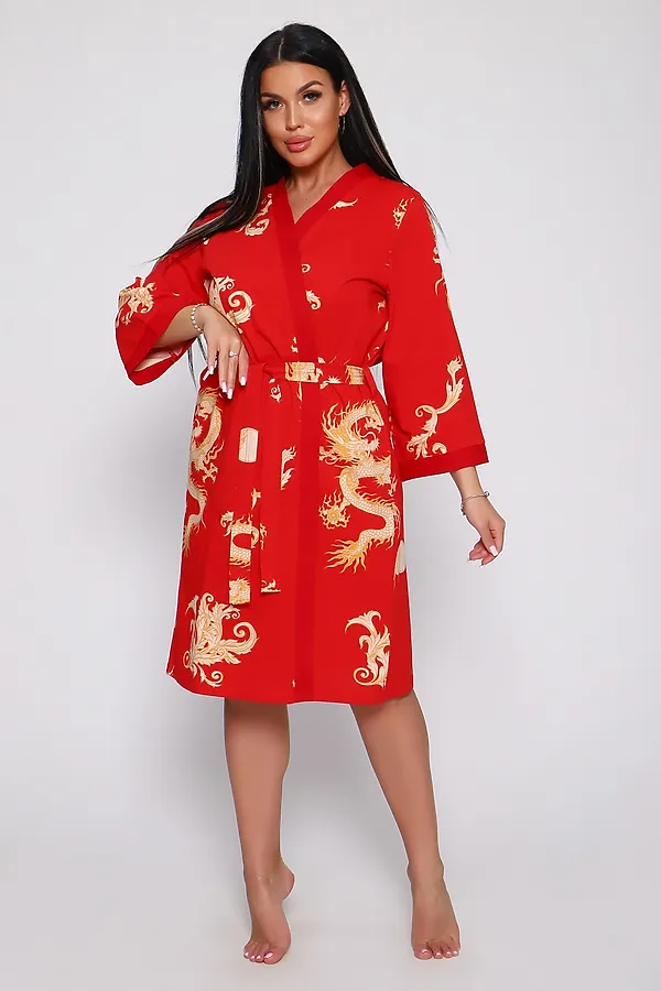 Пеньюар с сорочкой Драконы 729 НАТАЛИ, красный - фото 1