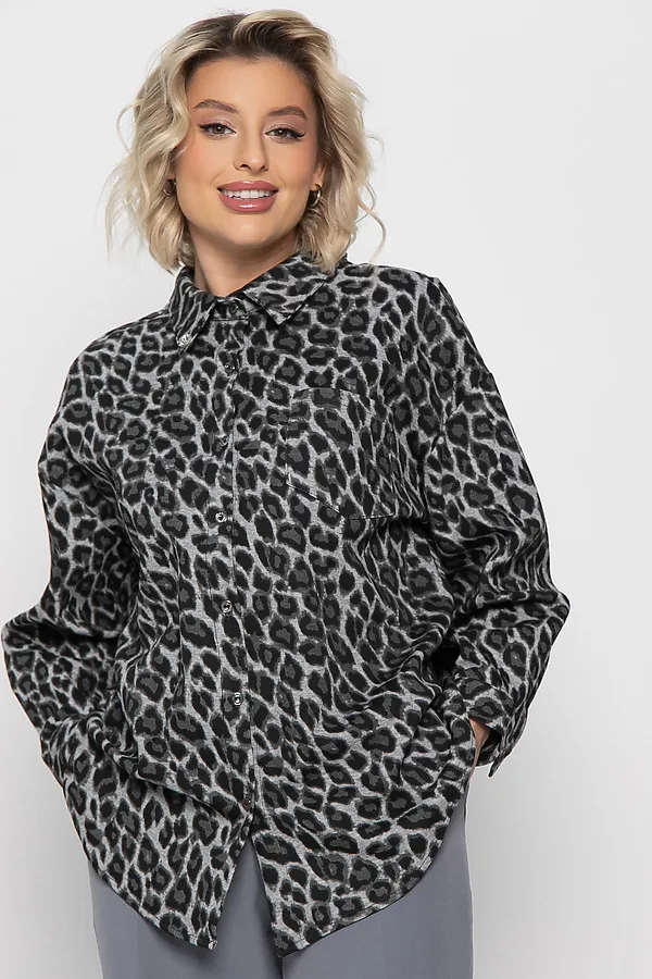 Рубашка Дарлин LADY TAIGA, серо-черная - фото 1