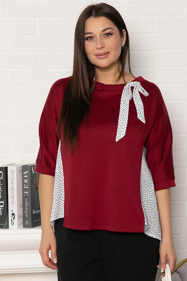Блуза Федерика LADY TAIGA, бордово-белая - фото 1