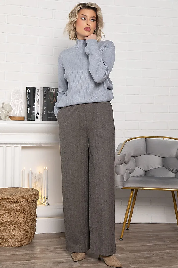 Брюки прямые Лиора LADY TAIGA, коричневые - фото 1