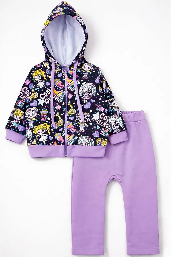 Костюм футер 2х нитка начёс YOULALA, лиловый - фото 1