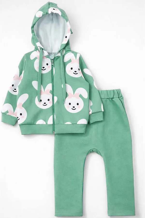 Костюм футер 2х нитка начёс YOULALA, зеленый - фото 1