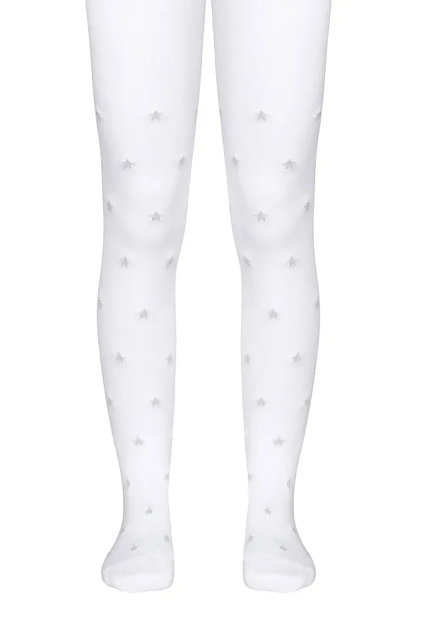 Conte-kids TIP-TOP Хлопковые колготки с люрексом CONTE KIDS, white - фото 1