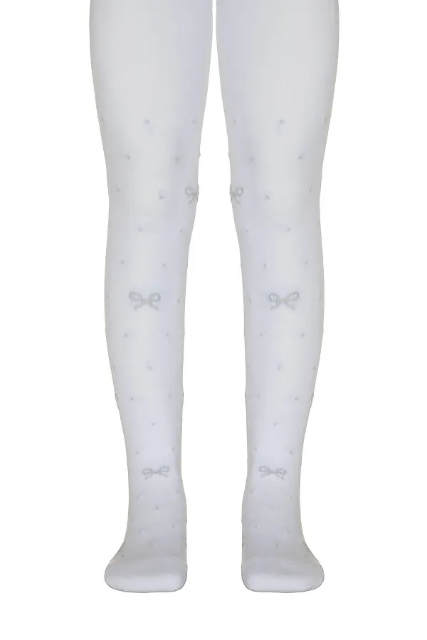 Conte-kids TIP-TOP Хлопковые колготки с люрексом CONTE KIDS, white - фото 1