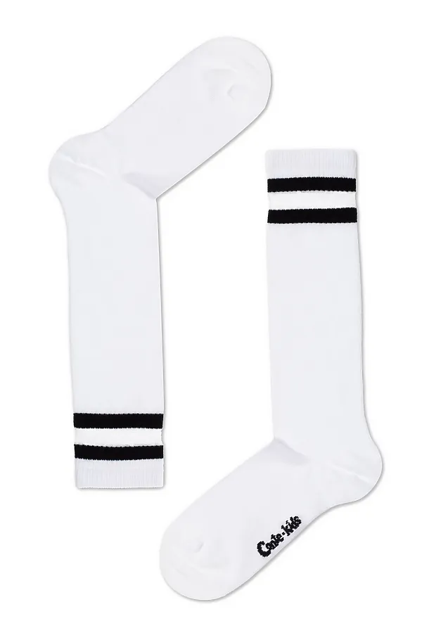 Conte-kids Однотонные хлопковые гольфы со вставками из прозрачной сетки TIP-TOP CONTE KIDS, white - фото 1