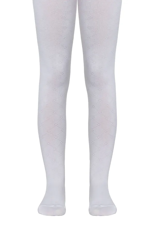 Conte-kids CLASS Lycra® Тонкие хлопковые колготки CONTE KIDS, white - фото 1