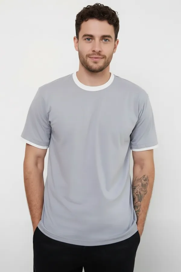 Футболка 14481 НАТАЛИ, серый+белый - фото 1