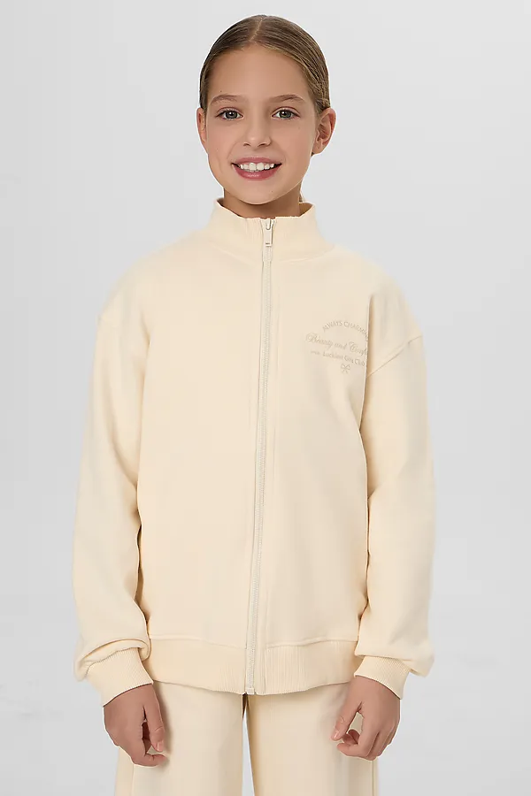 Толстовка для девочек MARK FORMELLE, пломбир +печать - фото 1