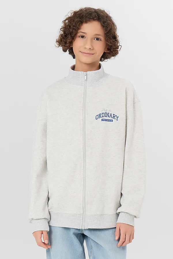 Толстовка для мальчиков MARK FORMELLE, серый меланж 4306-а +печать2 - фото 1