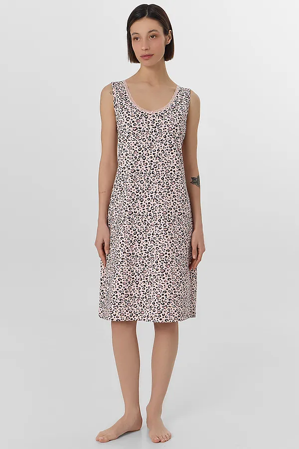 Сорочка ночная женская MARK FORMELLE, леопард на розовом - фото 1