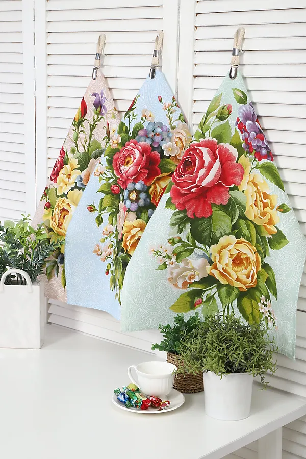 Полотенце 32596 НАТАЛИ, пионы - фото 1