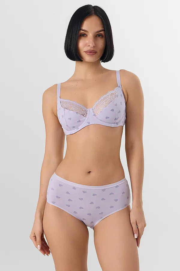 Трусы женские MARK FORMELLE, сердечки на сиреневом - фото 1