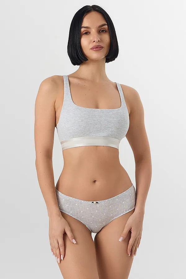 Трусы женские MARK FORMELLE, сердечки на сером меланже - фото 1